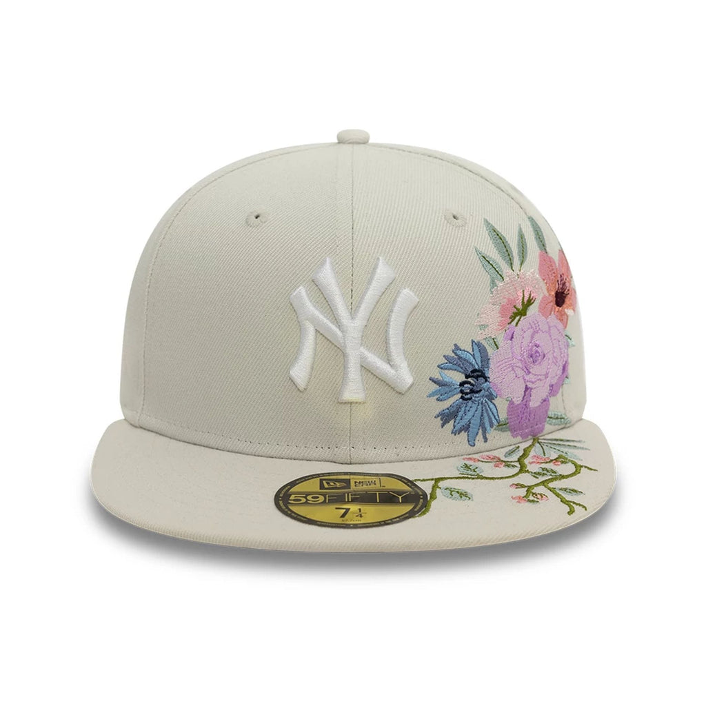 New York Yankees MLB Floral Light Beige 59FIFTY Fitted Cap