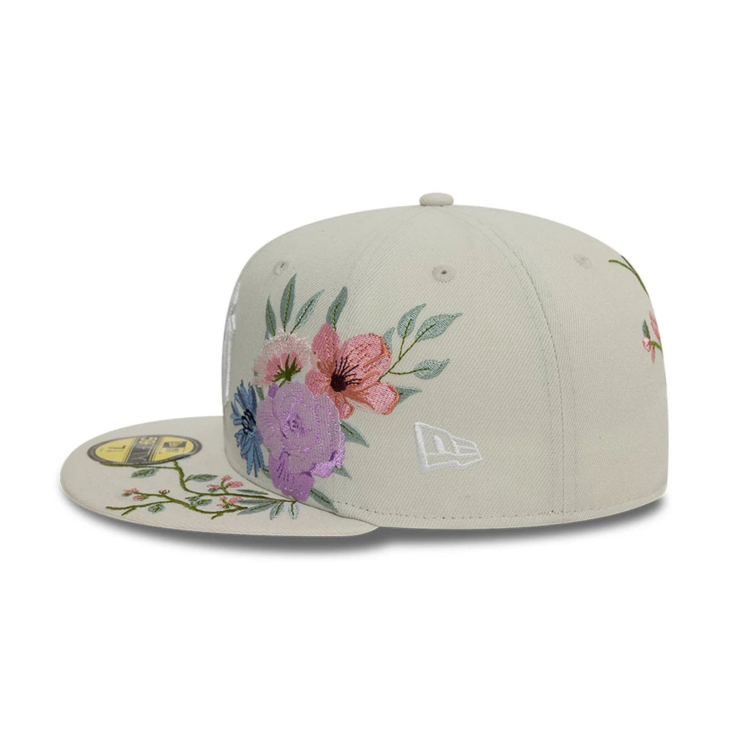 New York Yankees MLB Floral Light Beige 59FIFTY Fitted Cap