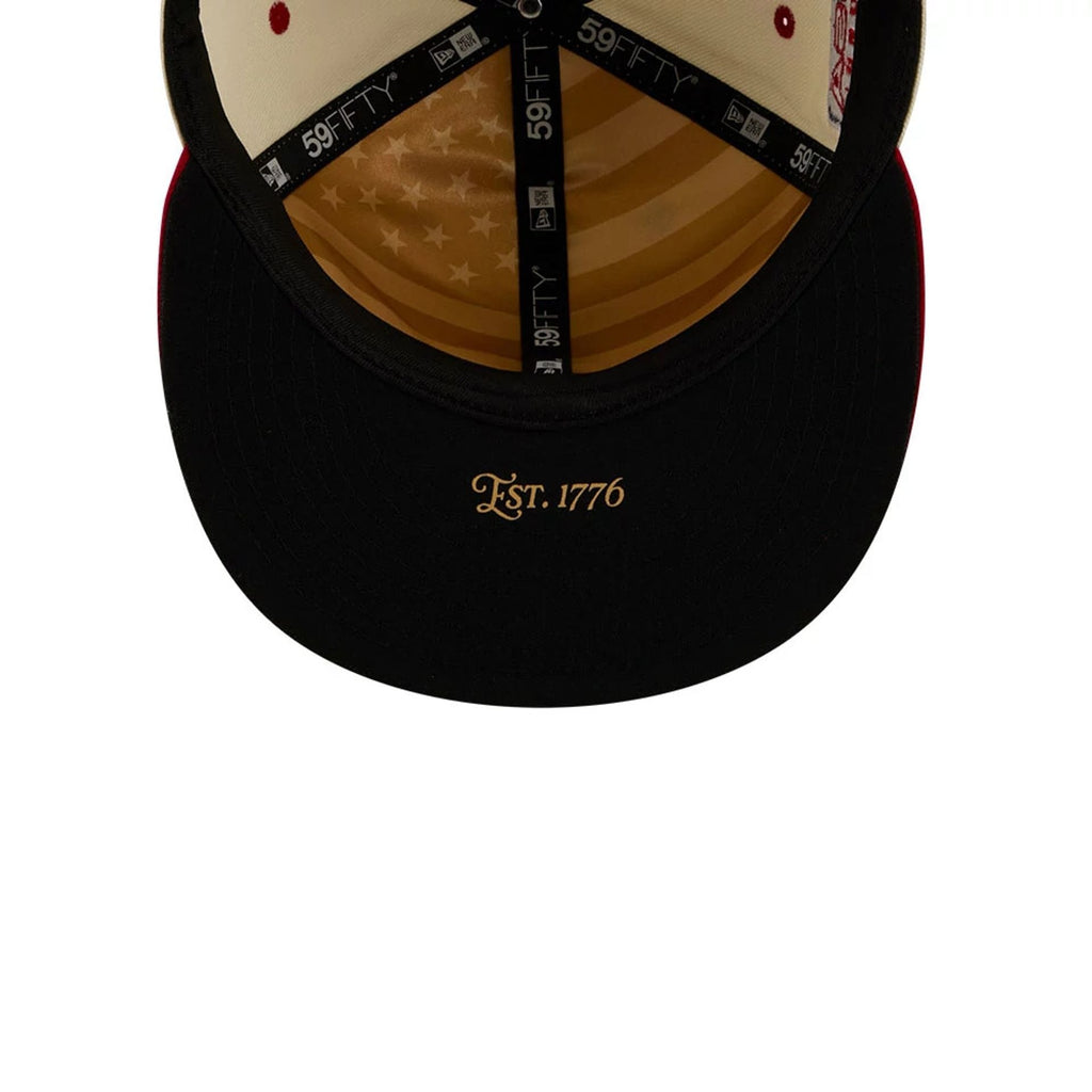 Boston Red Sox MLB 4th Of July 2026 Cream 59FIFTY Fitted Cap