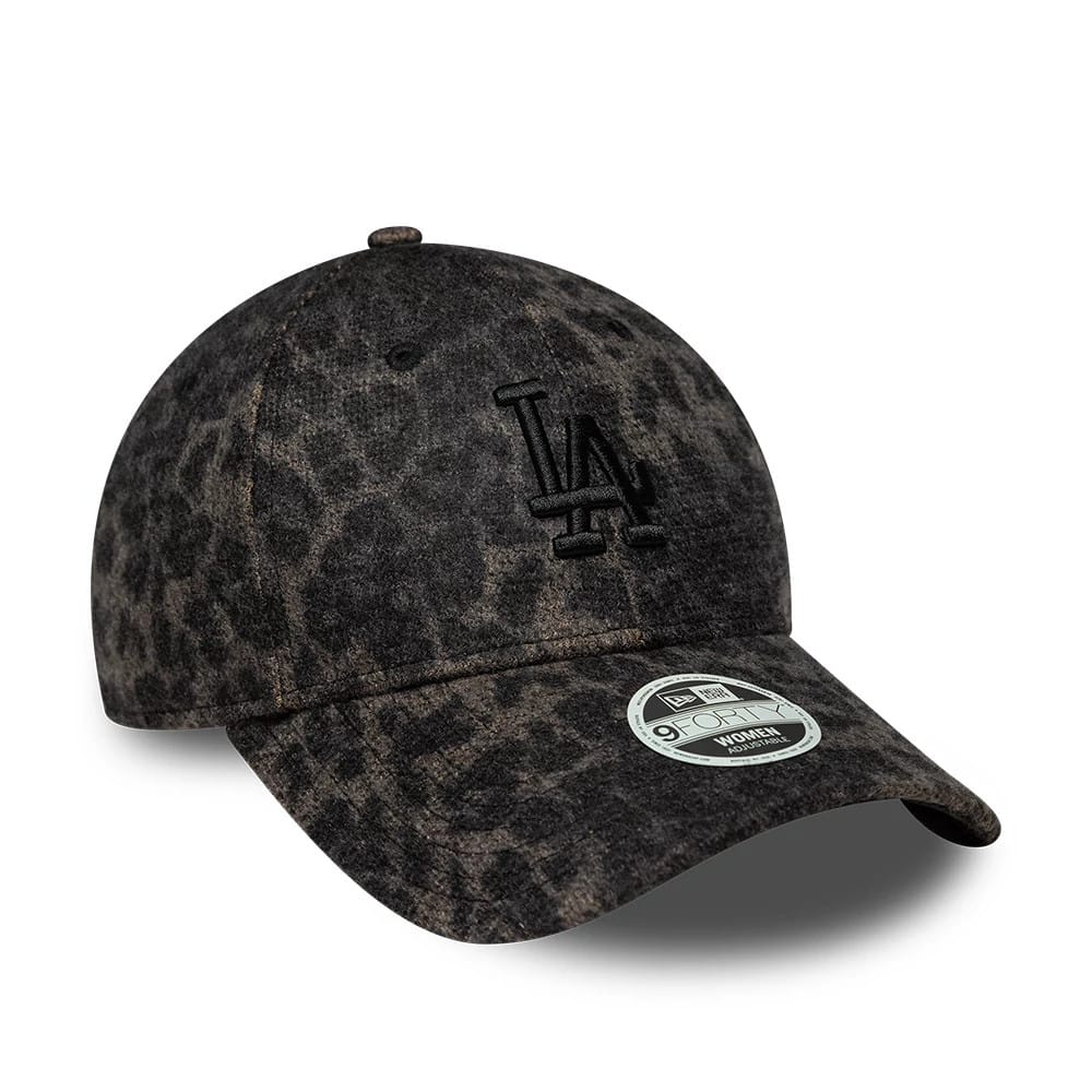 LA Dodgers Womens MLB Cosy Leopard Black 9FORTY Adjustable Cap