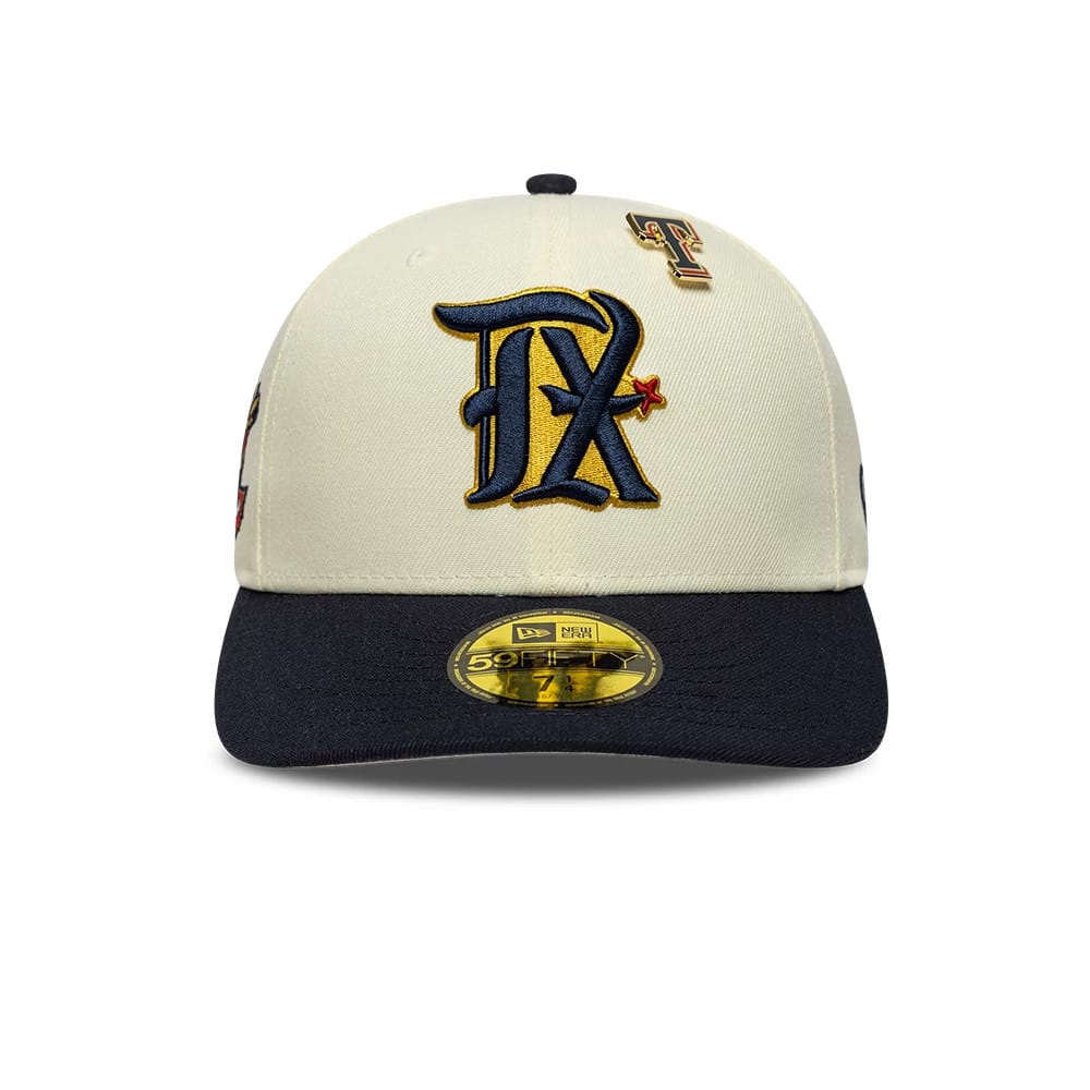 Texas Rangers MLB Pin Cream & Navy 59FIFTY Fitted Cap