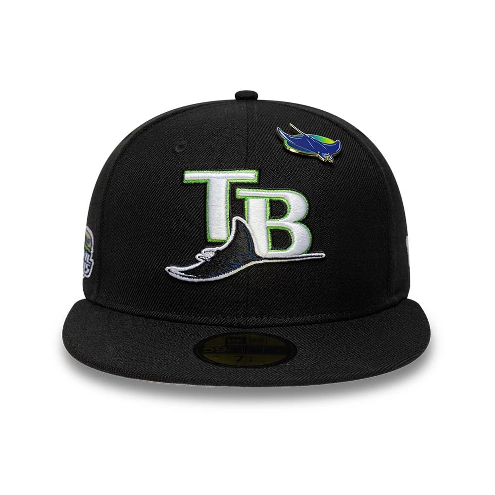 Tampa Bay Rays MLB Icon Black 59FIFTY Fitted Cap