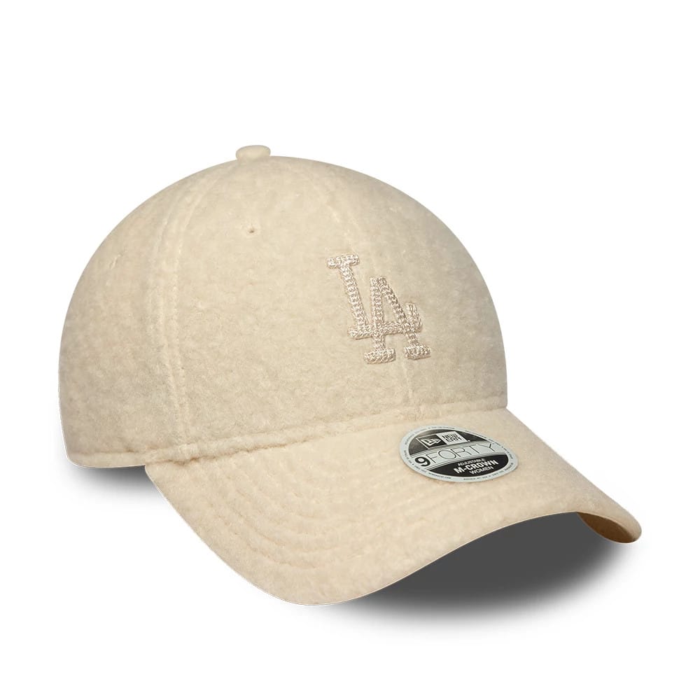 LA Dodgers Womens MLB Winter Borg Cream 9FORTY M-Crown Adjustable Cap