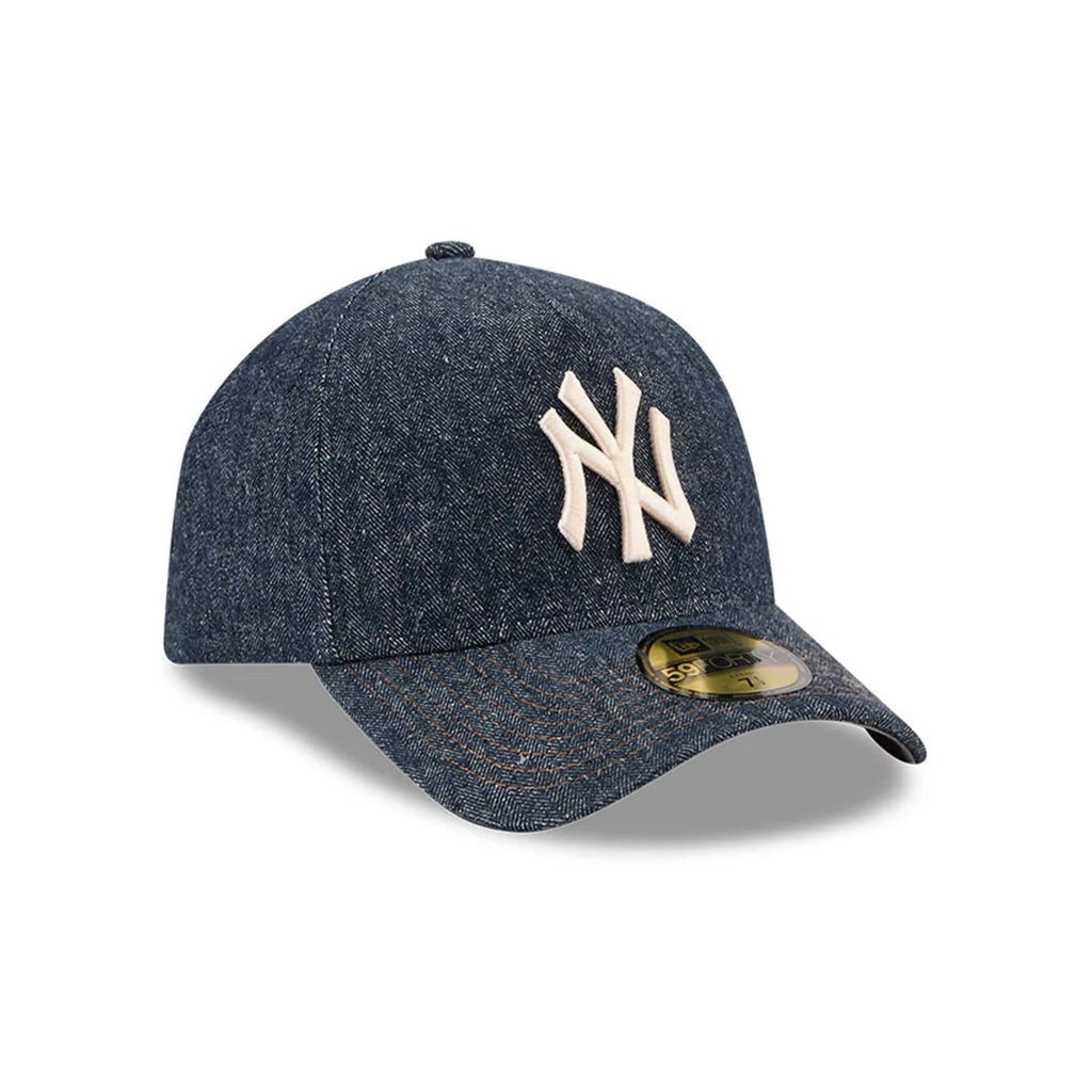 Yankees MLB Herringbone Denim Navy 59FORTY A-Frame Fitted Cap