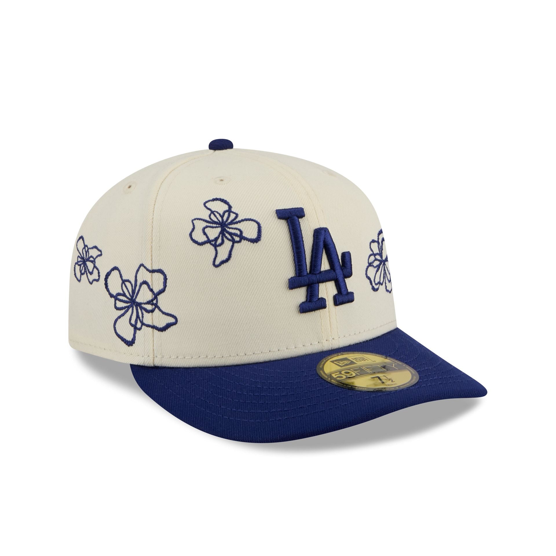 Los Angeles Dodgers Floral Outline 59FIFTY Fitted Hat
