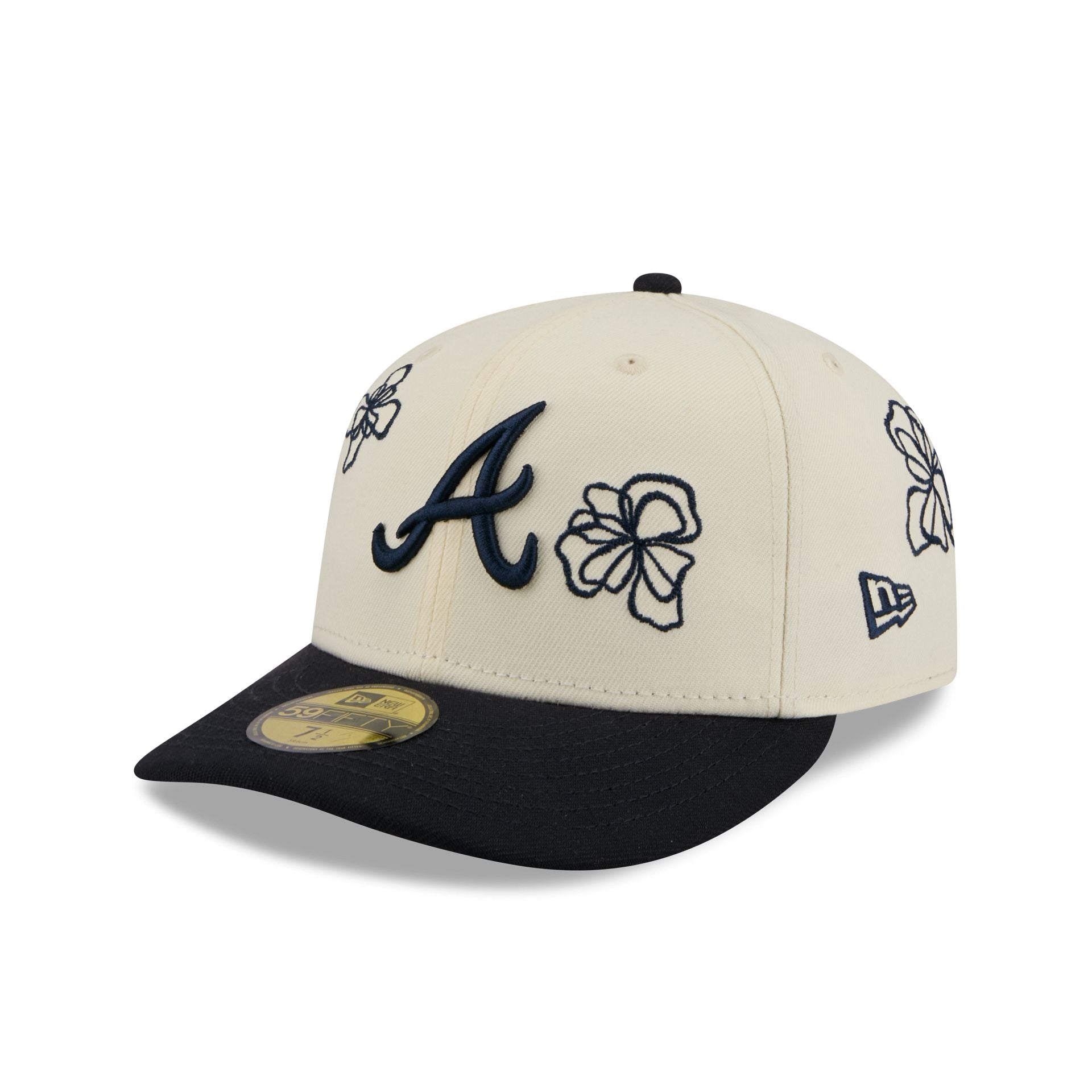 Atlanta Braves Floral Outline 59FIFTY Fitted Hat