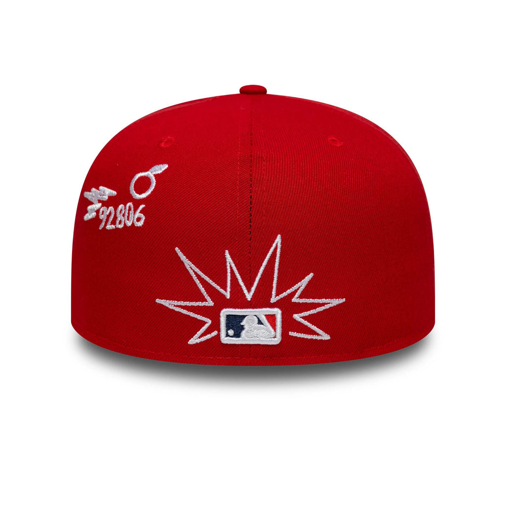 LA Angels MLB Scribble Red 59FIFTY Fitted Cap