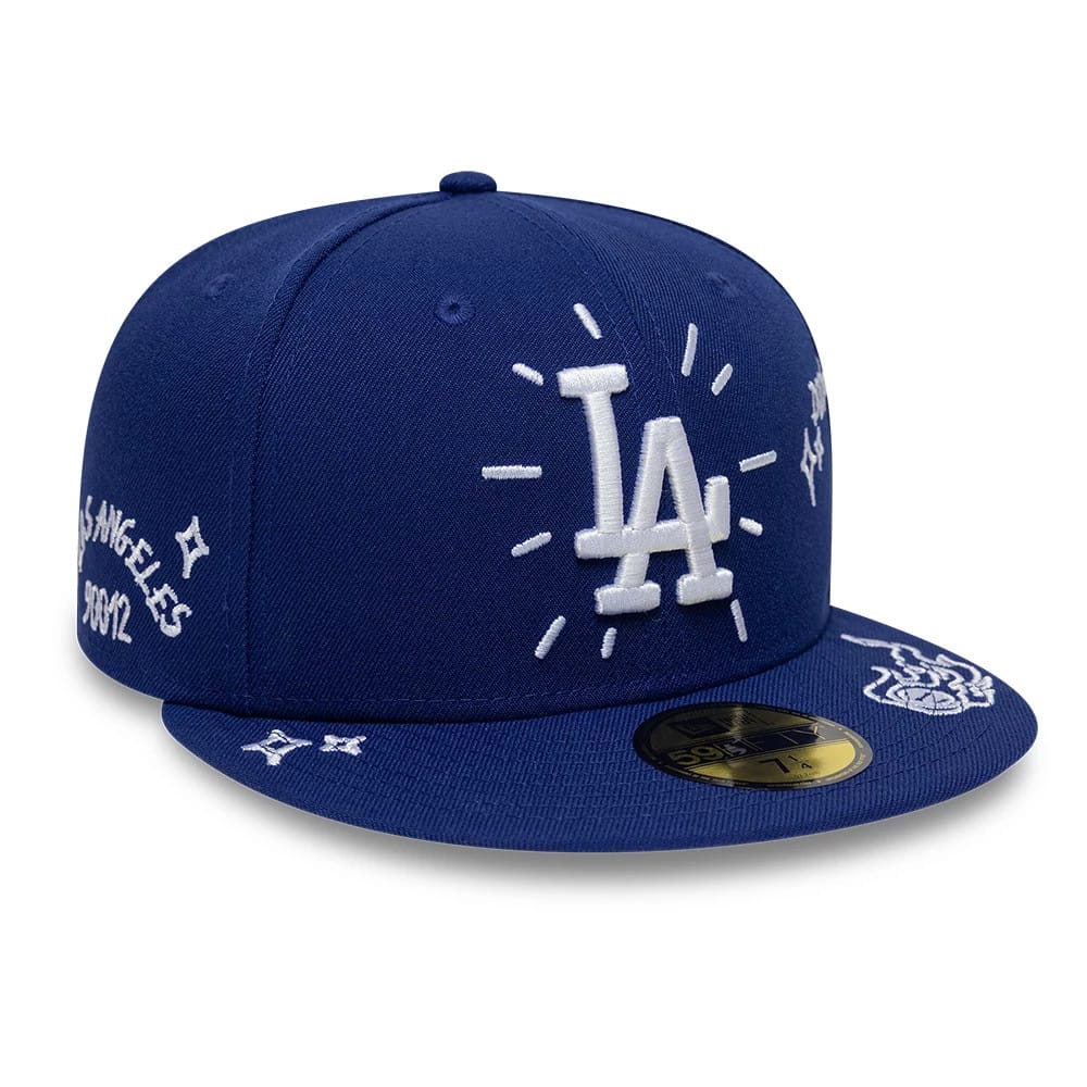 LA Dodgers MLB Scribble Dark Blue 59FIFTY Fitted Cap