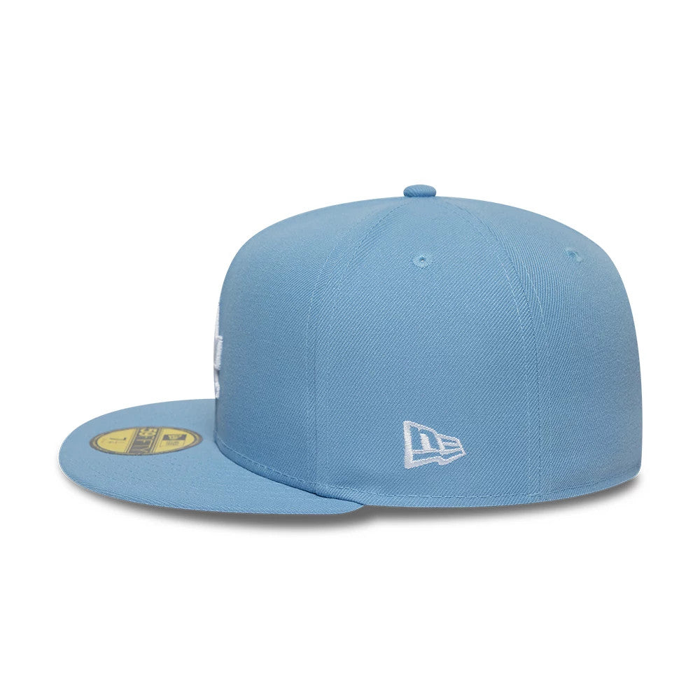 LA Dodgers MLB Floral Outline Pastel Blue 59FIFTY Fitted Cap