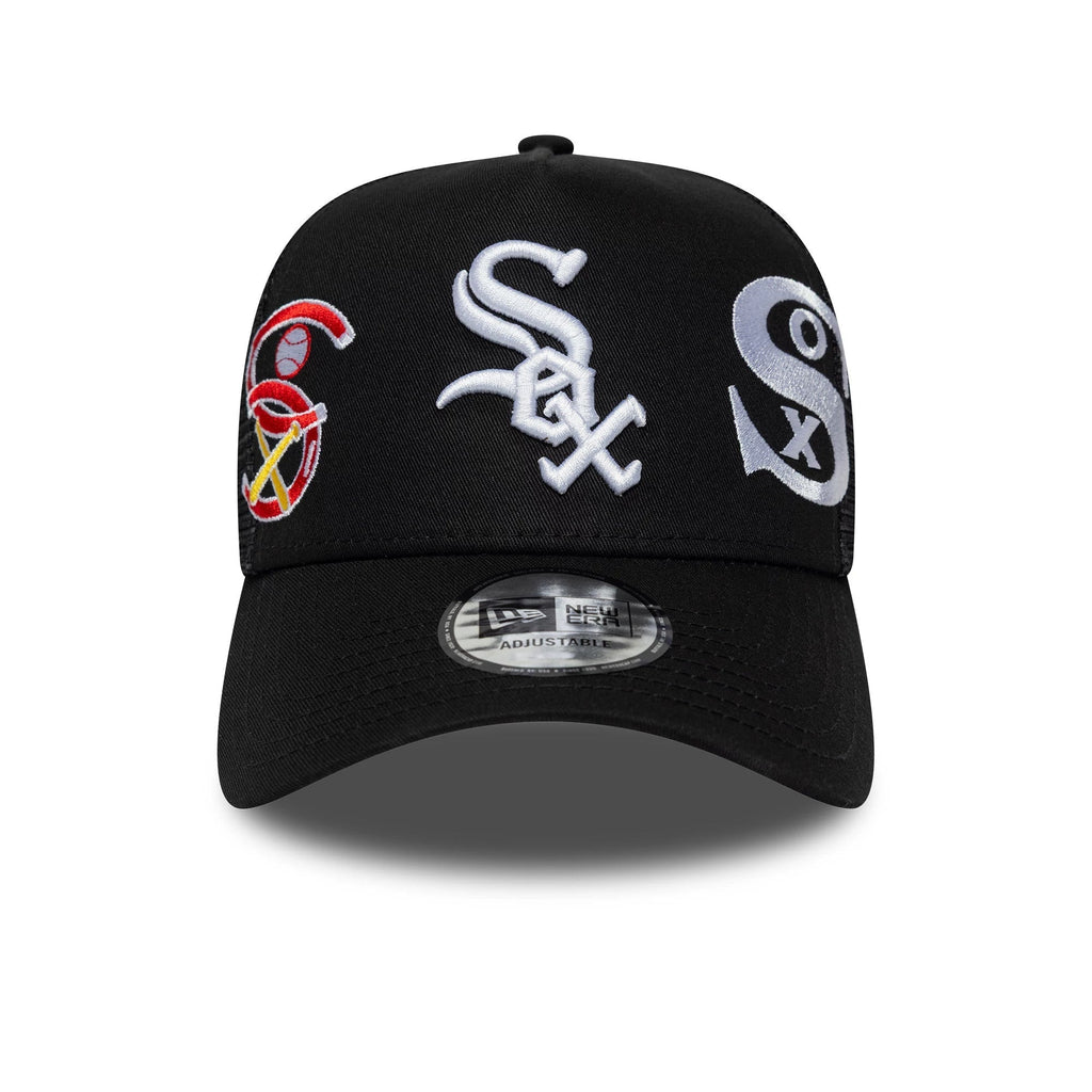 Chicago White Sox MLB Patch Black 9FORTY A-Frame Trucker Adjustable Cap