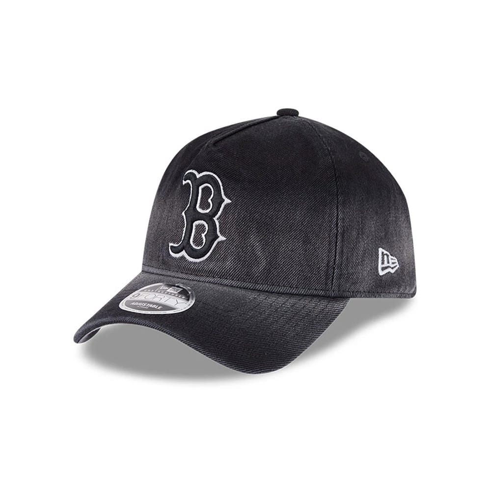 Red Sox MLB Washed Denim Black 9FORTY A-Frame Unstructured Adjustable Cap