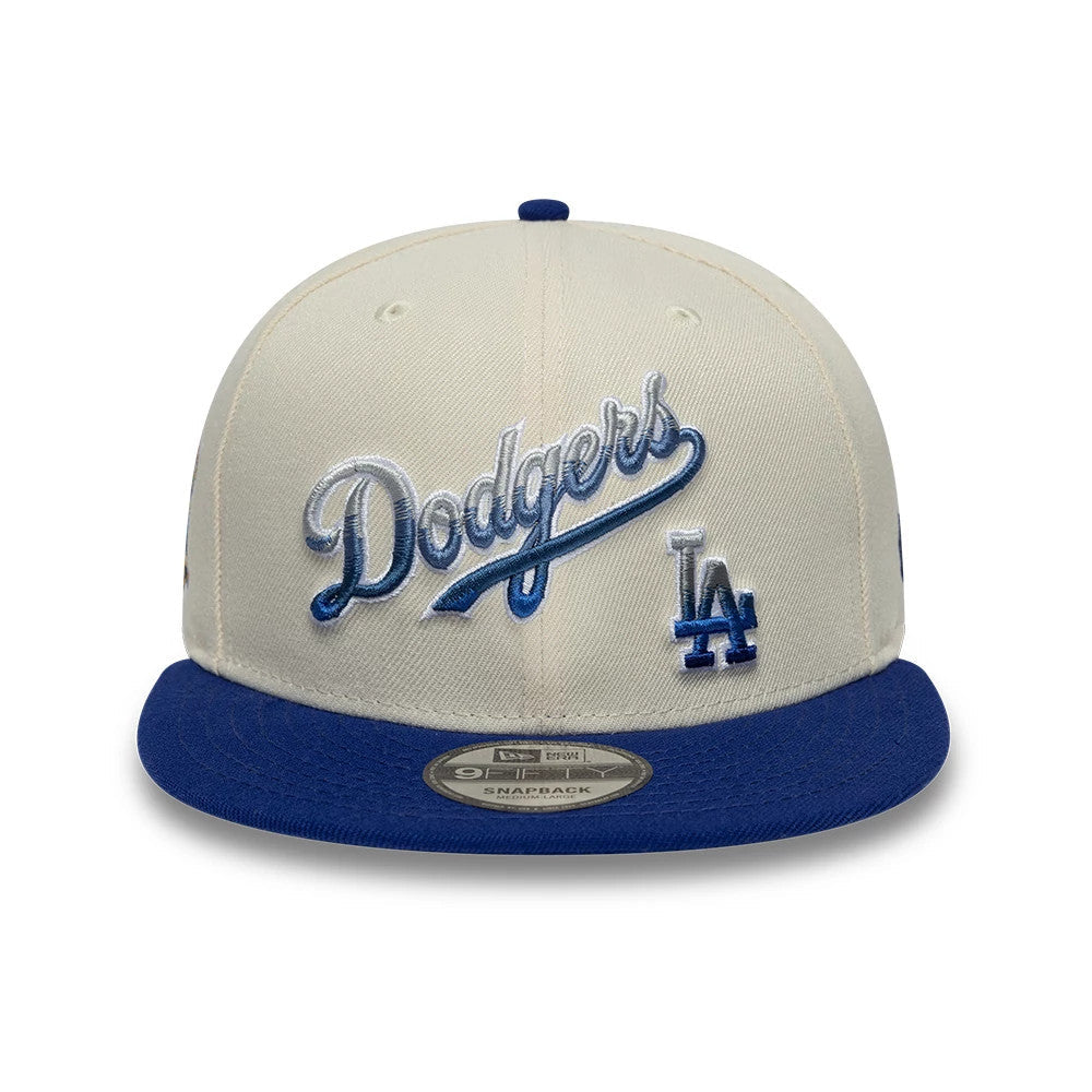 Dodgers MLB Ombre Script Beige & Blue 9FIFTY Snapback Adjustable Cap