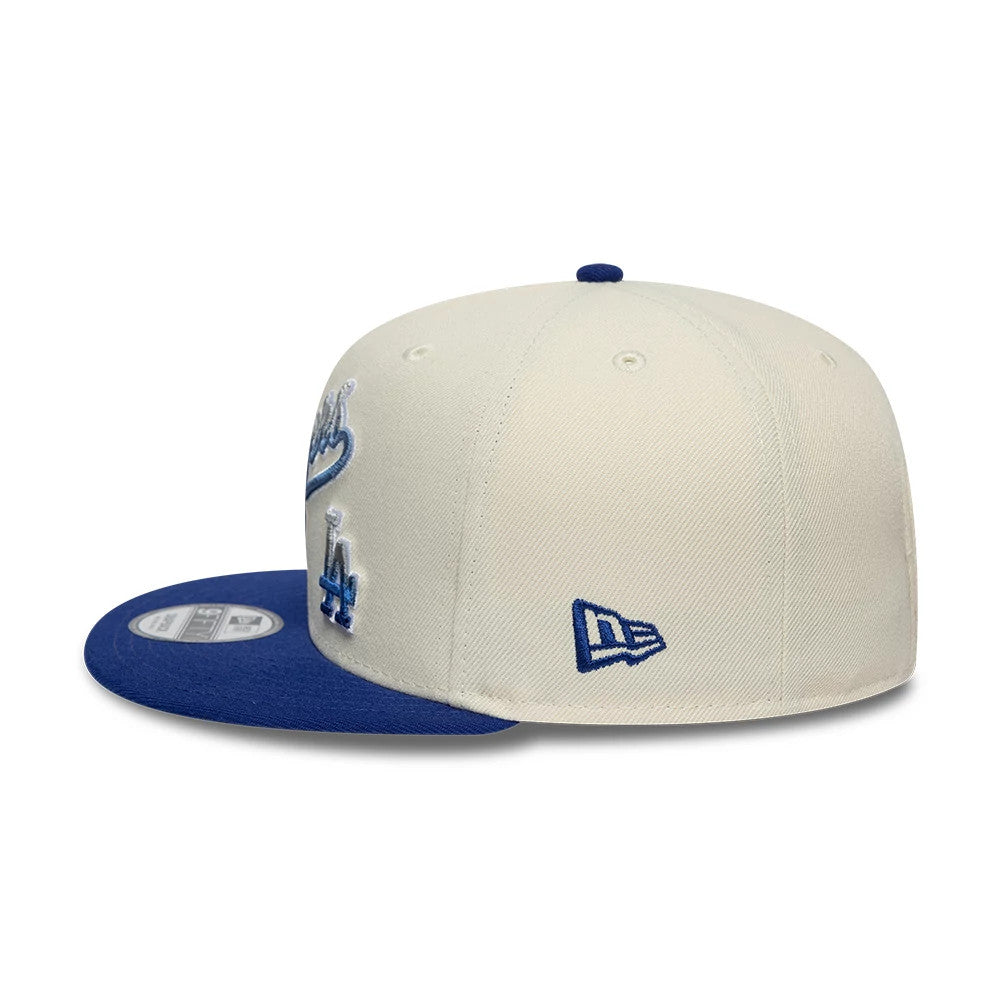 Dodgers MLB Ombre Script Beige & Blue 9FIFTY Snapback Adjustable Cap