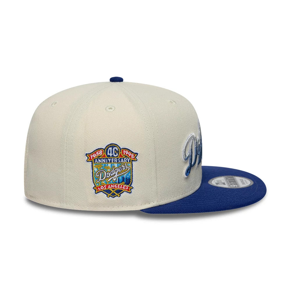 Dodgers MLB Ombre Script Beige & Blue 9FIFTY Snapback Adjustable Cap
