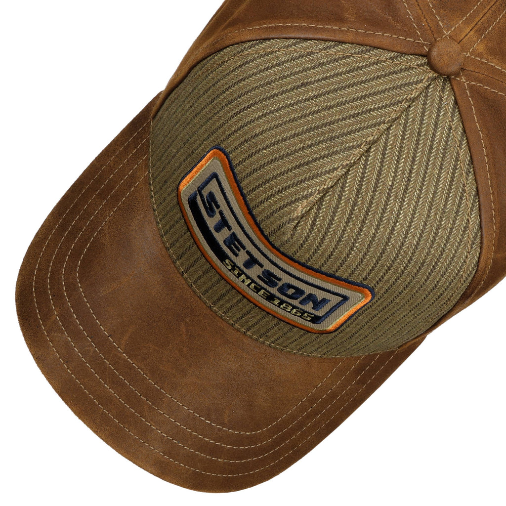 Retro Stripes Leather Cap